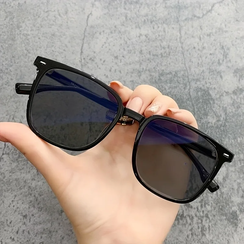 Gafas de Computadora Fotocrom&aacute;ticas Unisex, Montura Met&aacute;lica Cuadrada, Anti-Luz Azul, Anti-Radiaci&oacute;n, Lentes Reemplazables