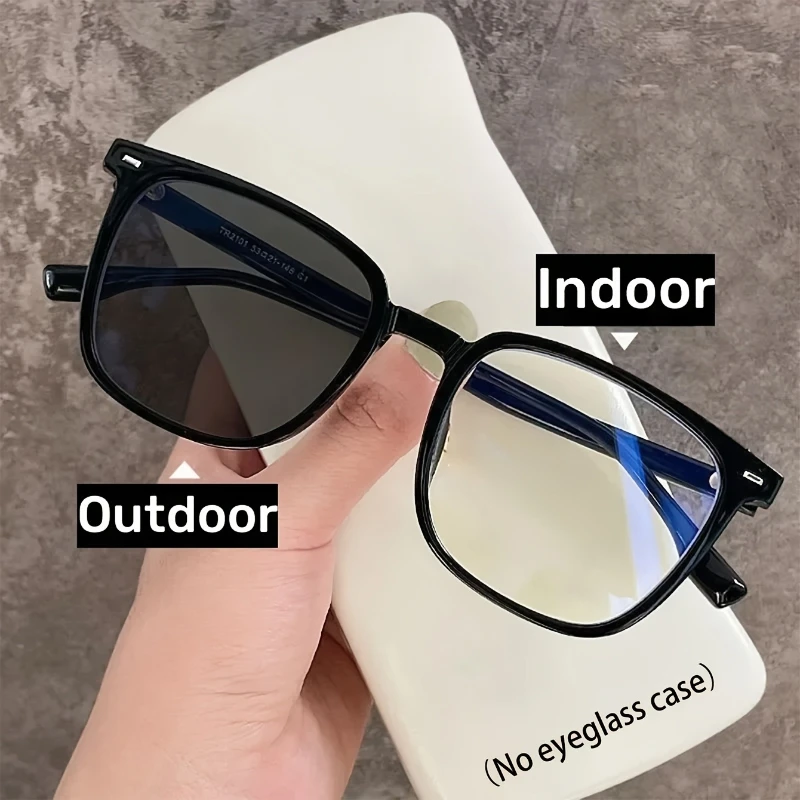 Gafas de Computadora Fotocrom&aacute;ticas Unisex, Montura Met&aacute;lica Cuadrada, Anti-Luz Azul, Anti-Radiaci&oacute;n, Lentes Reemplazables