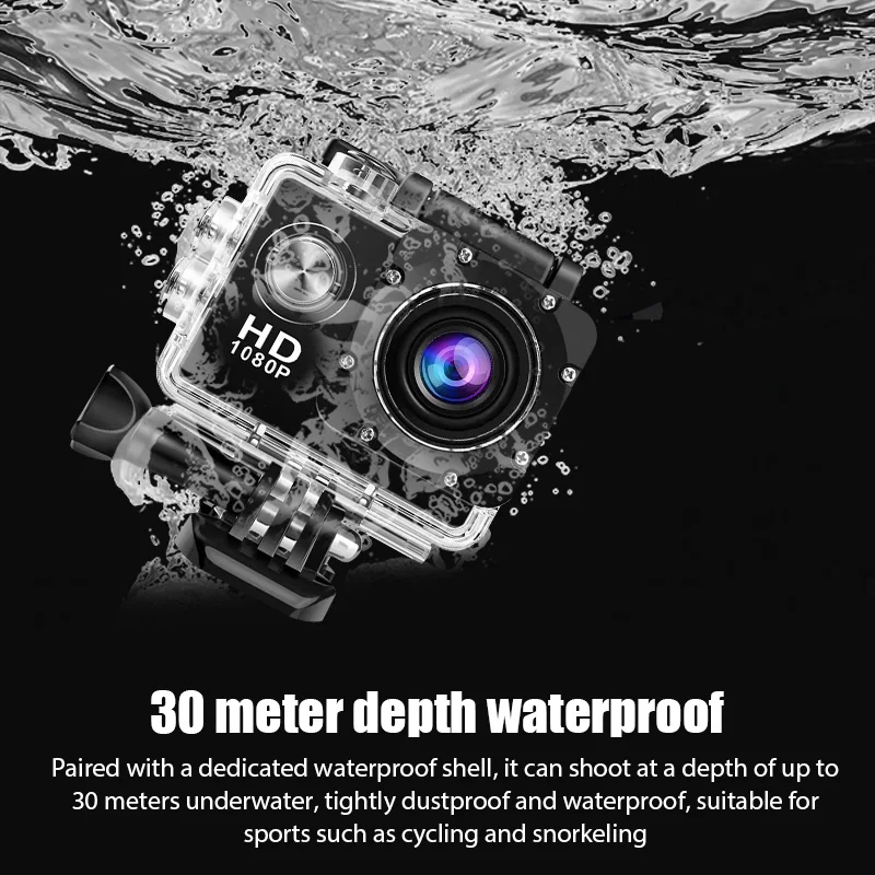 Mini c&aacute;mara de acci&oacute;n HD 4K, pantalla de c&aacute;maras digitales, c&aacute;mara de grabaci&oacute;n impermeable, c&aacute;mara deportiva para registro de equitaci&oacute;n, buceo, deportes al aire libre