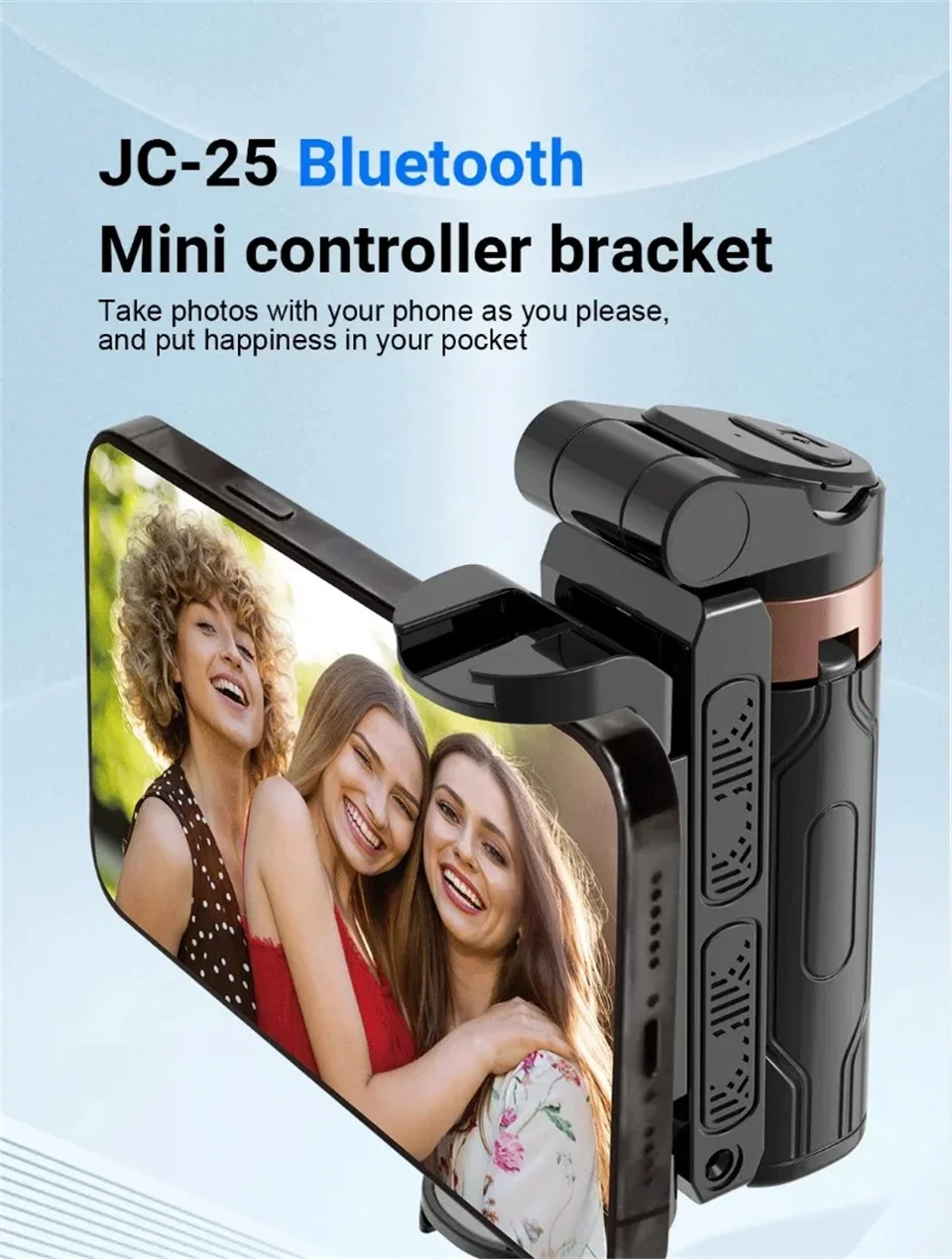 FANGTUOSI Mini palo de Selfie soporte para tel&eacute;fono port&aacute;til ayuda de disparo dise&ntilde;o integrado vers&aacute;til control remoto Bluetooth para transmisiones en vivo