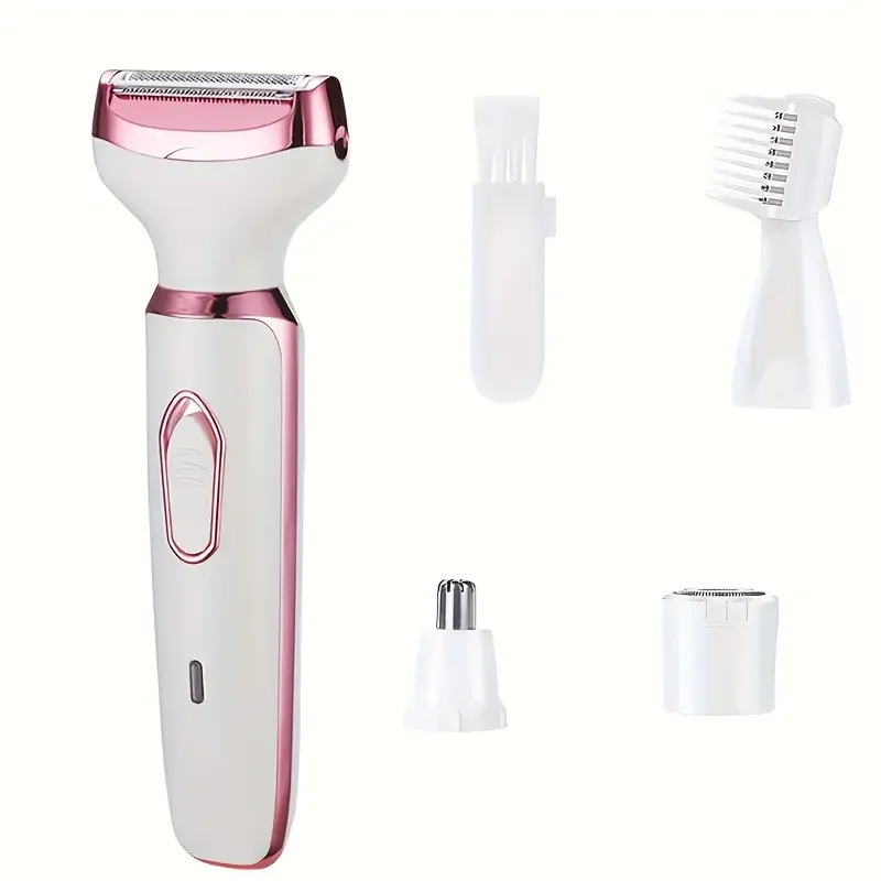 Dispositivo de depilaci&oacute;n el&eacute;ctrico 4 en 1 para mujer, conjunto de recortador de Afeitadora el&eacute;ctrica multifuncional para mujer, recortador de hilo de Bikini para mujer