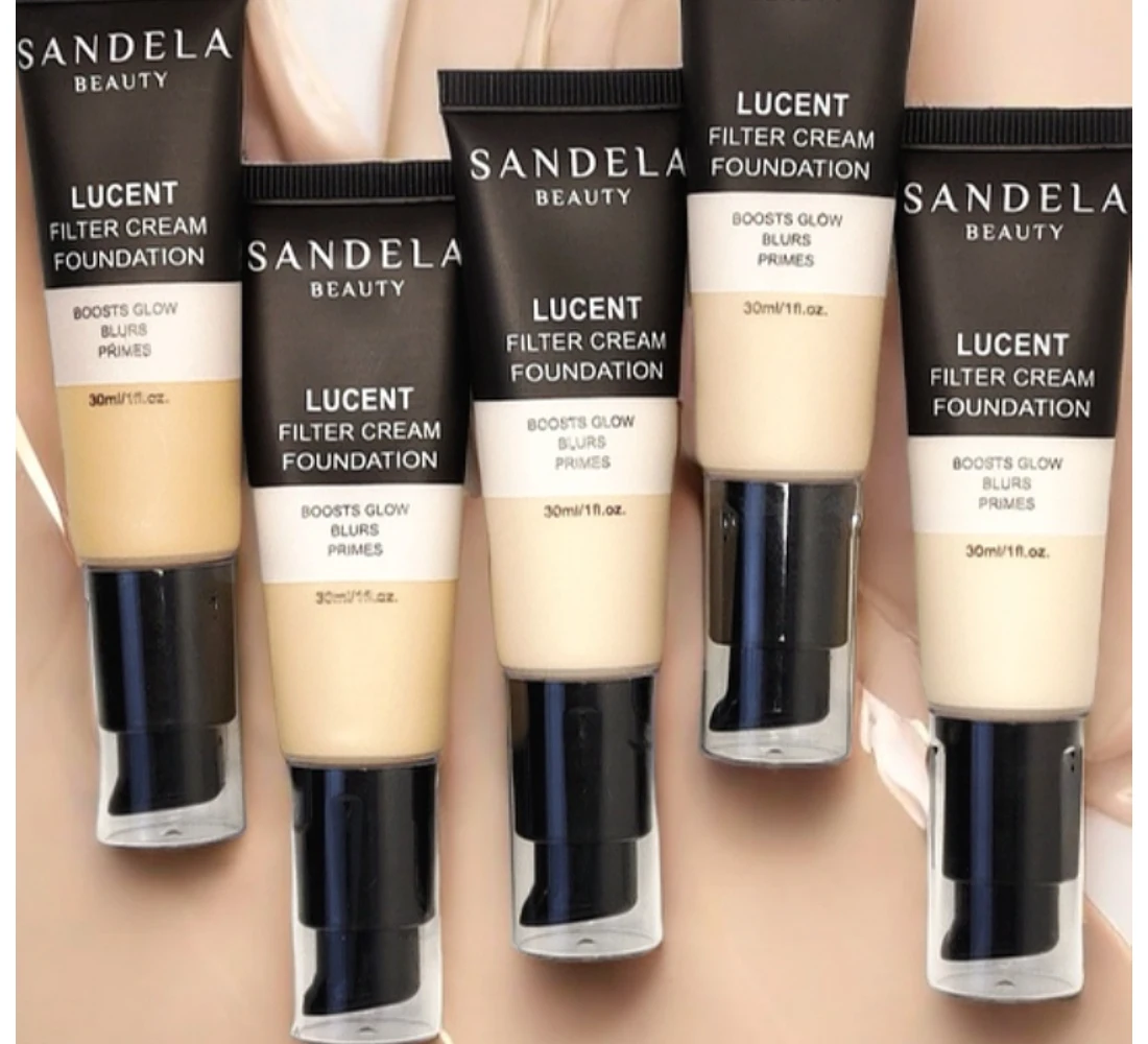 Sandela-base hidratante te&ntilde;ida, maquillaje l&iacute;quido, corrector de maquillaje facial, resistente al agua