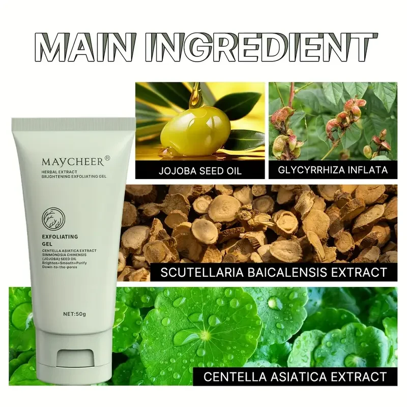 Gel exfoliante con extracto de hierbas, gel exfoliante limpiador, limpieza profunda de poros y exfoliaci&oacute;n facial, productos hidratantes para el cuidado de la piel