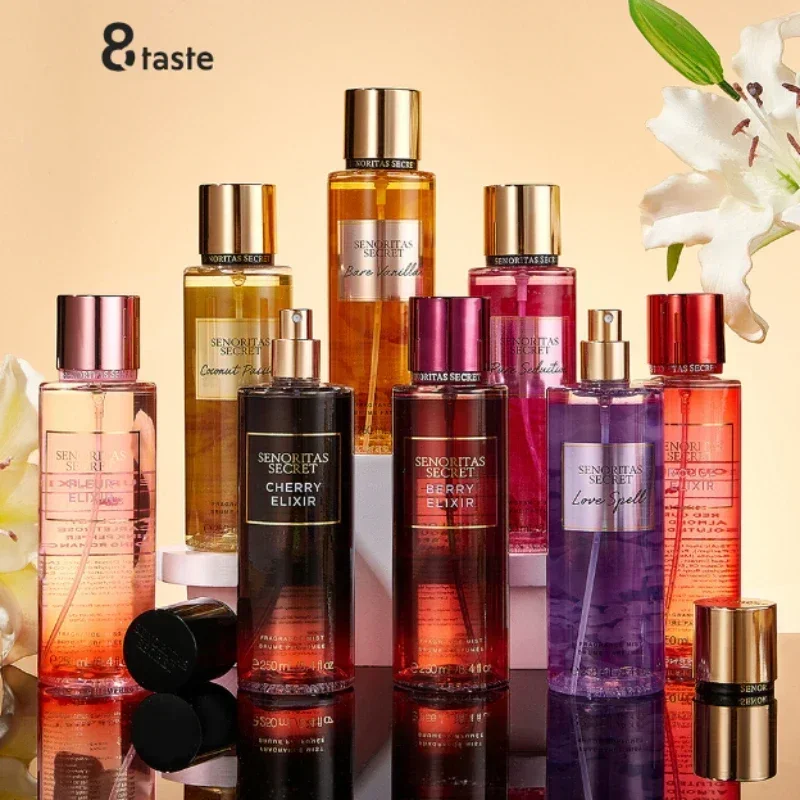 Perfume secreto para mujer, fragancia de fruta y flor de vainilla, aroma de niebla, perfume de encanto de larga duraci&oacute;n, ambientador en aerosol para todo el cuerpo, 250ml