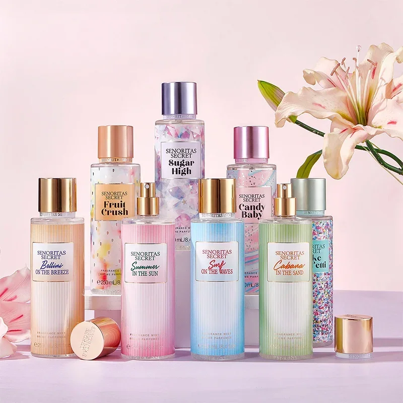 Perfume secreto para mujer, fragancia de fruta y flor de vainilla, aroma de niebla, perfume de encanto de larga duraci&oacute;n, ambientador en aerosol para todo el cuerpo, 250ml