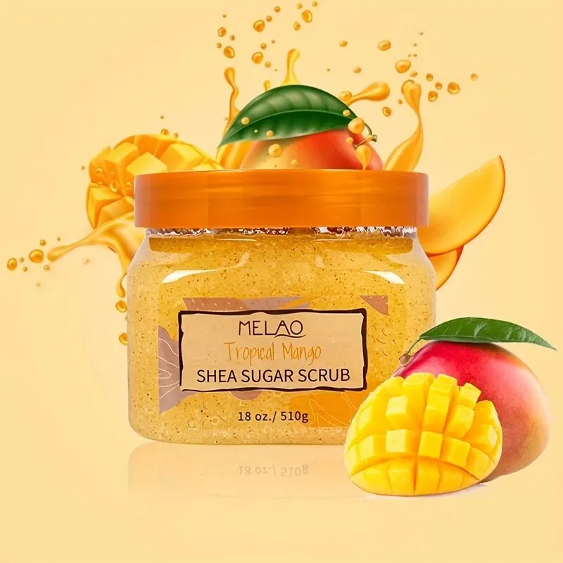 Exfoliante corporal vegano de Mango, lim&oacute;n, ar&aacute;ndano, fresa, blanqueamiento org&aacute;nico, exfoliante corporal de az&uacute;car de Karit&eacute;