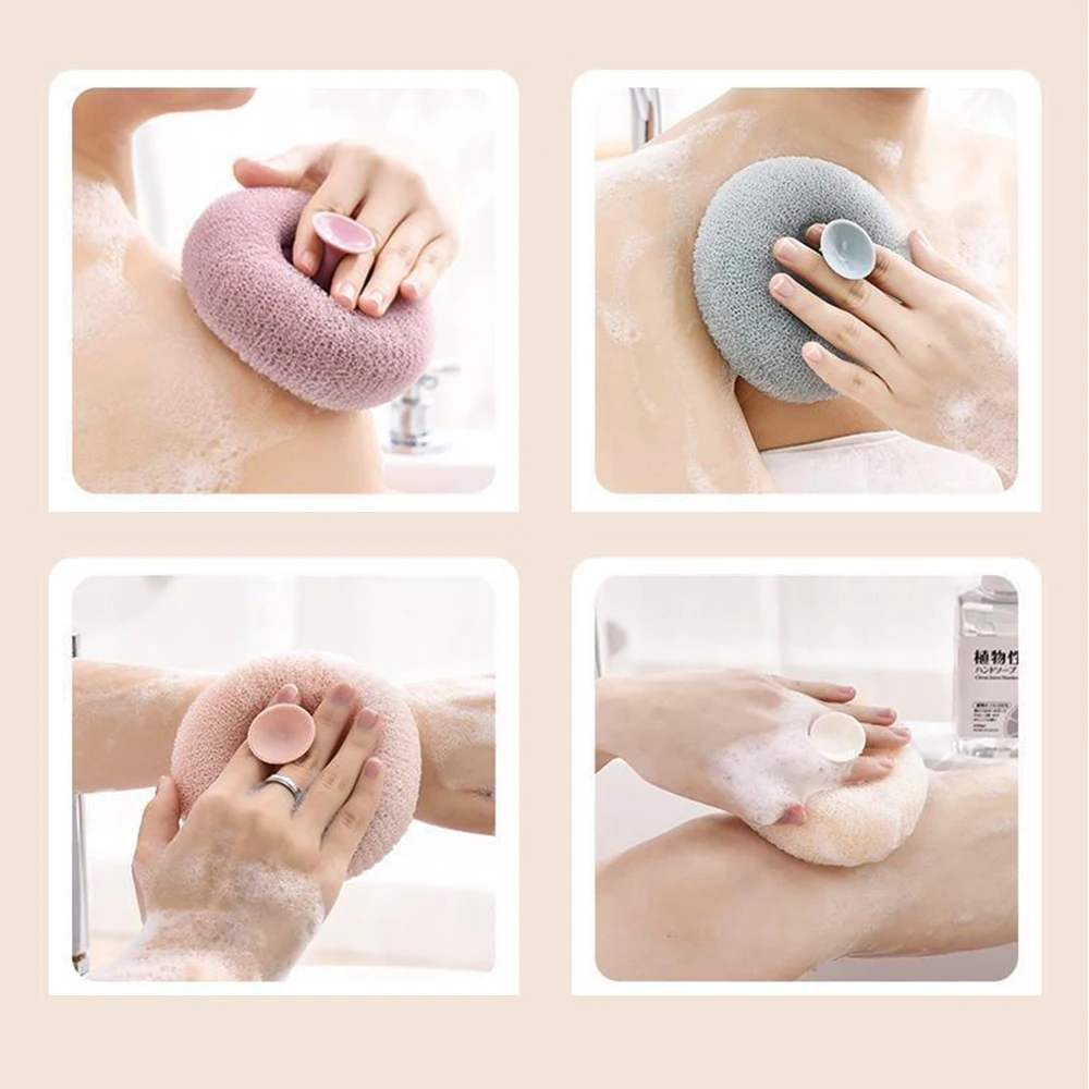 Esponja de ba&ntilde;o de mano de malla suave redonda, cepillo de limpieza, limpiador corporal de ducha, exfoliante, bola de ba&ntilde;o, accesorios de ba&ntilde;o