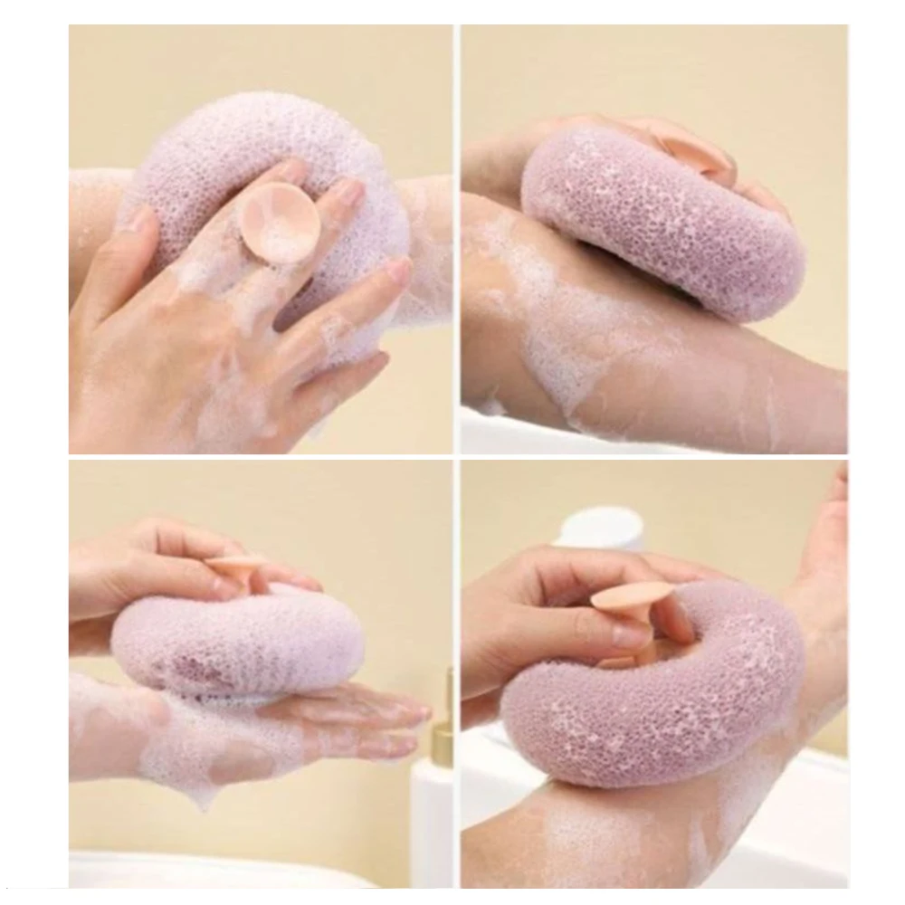 Esponja de ba&ntilde;o de mano de malla suave redonda, cepillo de limpieza, limpiador corporal de ducha, exfoliante, bola de ba&ntilde;o, accesorios de ba&ntilde;o