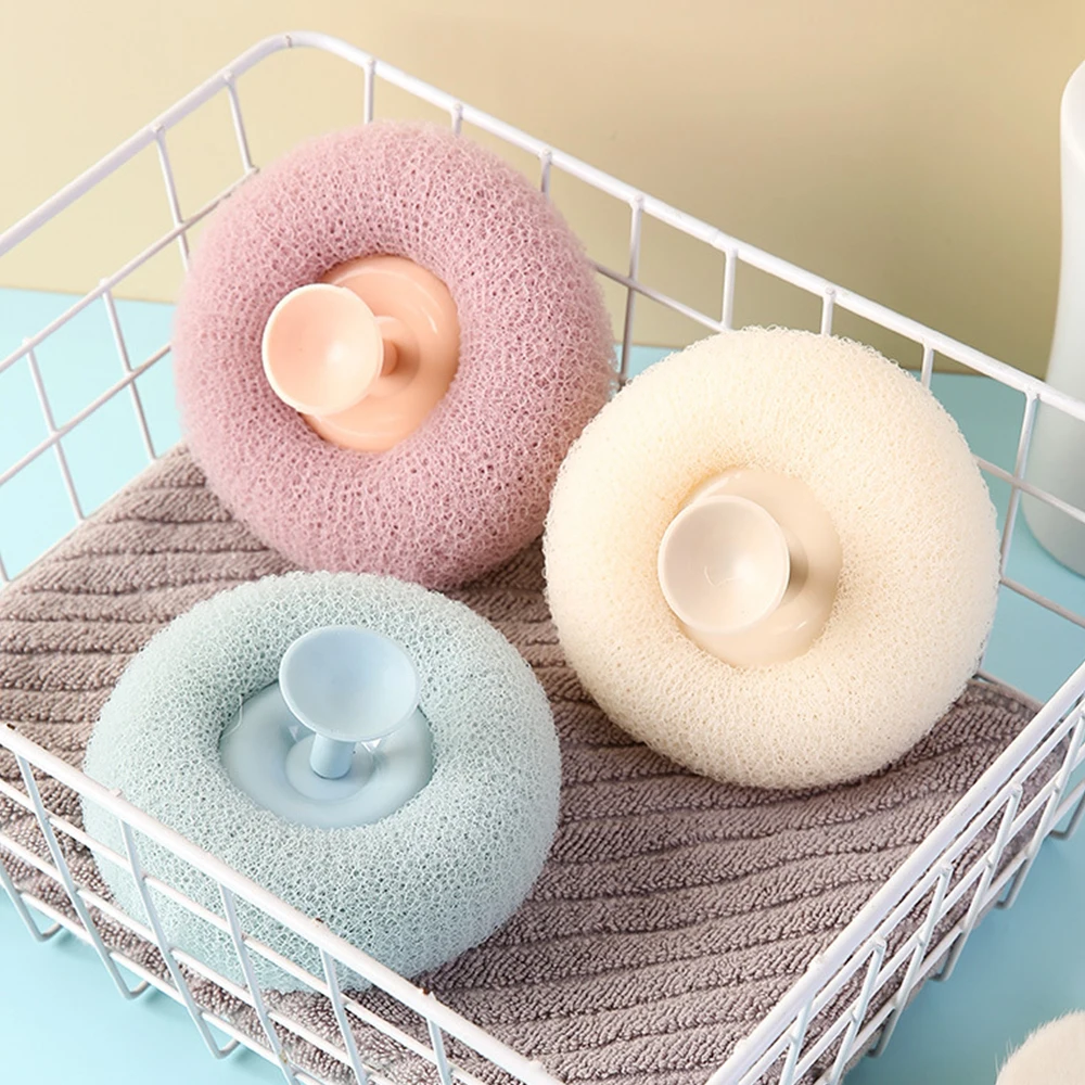 Esponja de ba&ntilde;o de mano de malla suave redonda, cepillo de limpieza, limpiador corporal de ducha, exfoliante, bola de ba&ntilde;o, accesorios de ba&ntilde;o