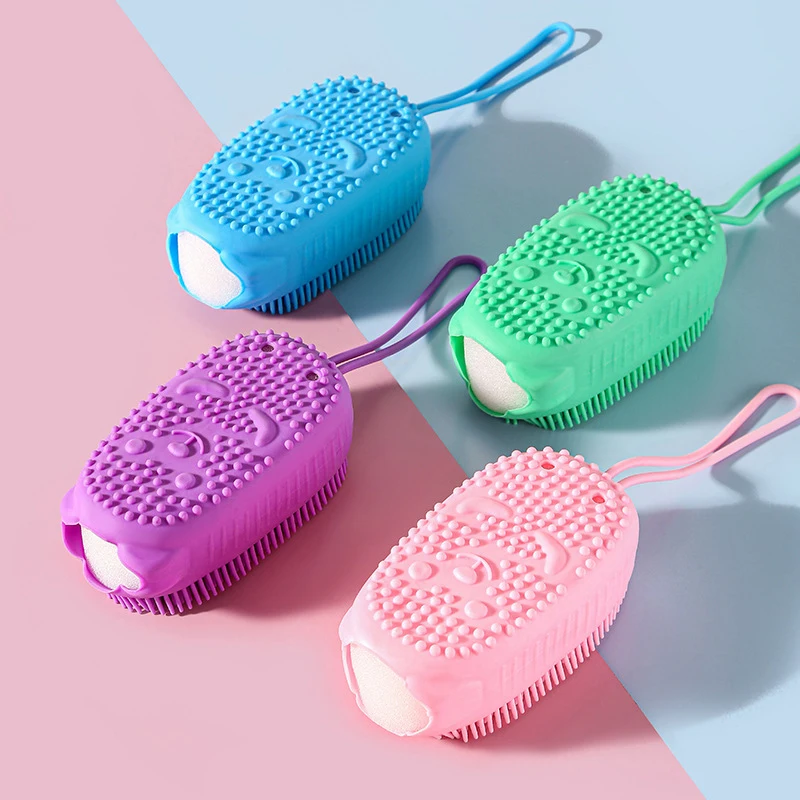 Depurador corporal de silicona para ducha, esponja exfoliante, cepillo de ba&ntilde;o de burbujas, masajeador, limpiador de piel, almohadilla de limpieza, accesorios de ba&ntilde;o