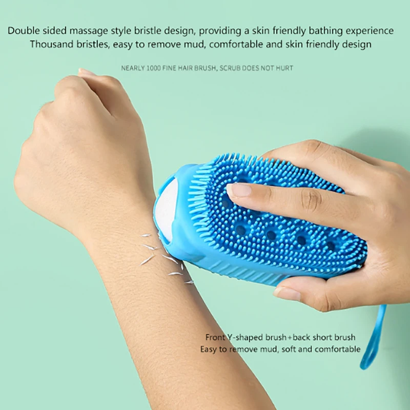 Depurador corporal de silicona para ducha, esponja exfoliante, cepillo de ba&ntilde;o de burbujas, masajeador, limpiador de piel, almohadilla de limpieza, accesorios de ba&ntilde;o