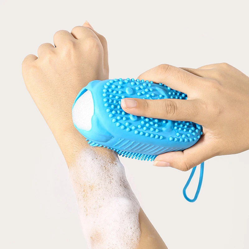 Depurador corporal de silicona para ducha, esponja exfoliante, cepillo de ba&ntilde;o de burbujas, masajeador, limpiador de piel, almohadilla de limpieza, accesorios de ba&ntilde;o