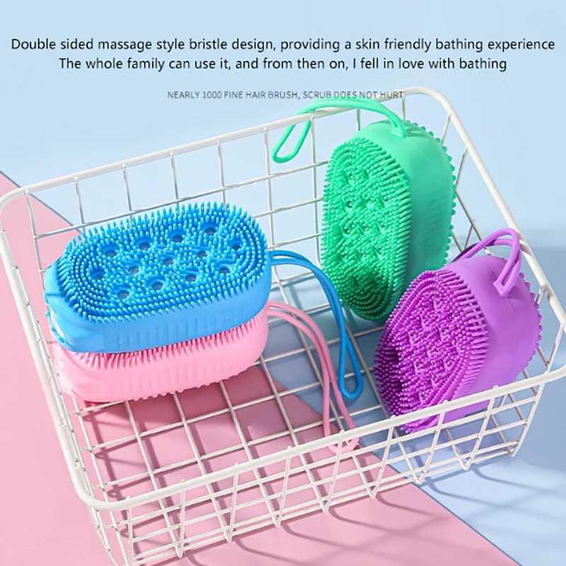Depurador corporal de silicona para ducha, esponja exfoliante, cepillo de ba&ntilde;o de burbujas, masajeador, limpiador de piel, almohadilla de limpieza, accesorios de ba&ntilde;o