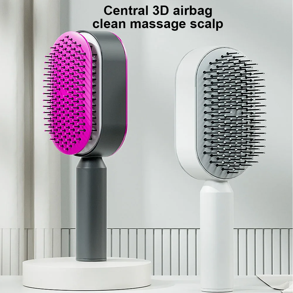 Peine de masaje con Airbag tipo prensa de una tecla, cepillo para el cabello desenredante h&uacute;medo y seco, duradero para el cabello largo de las mujeres, regalo para el cuidado del cabello en el hogar