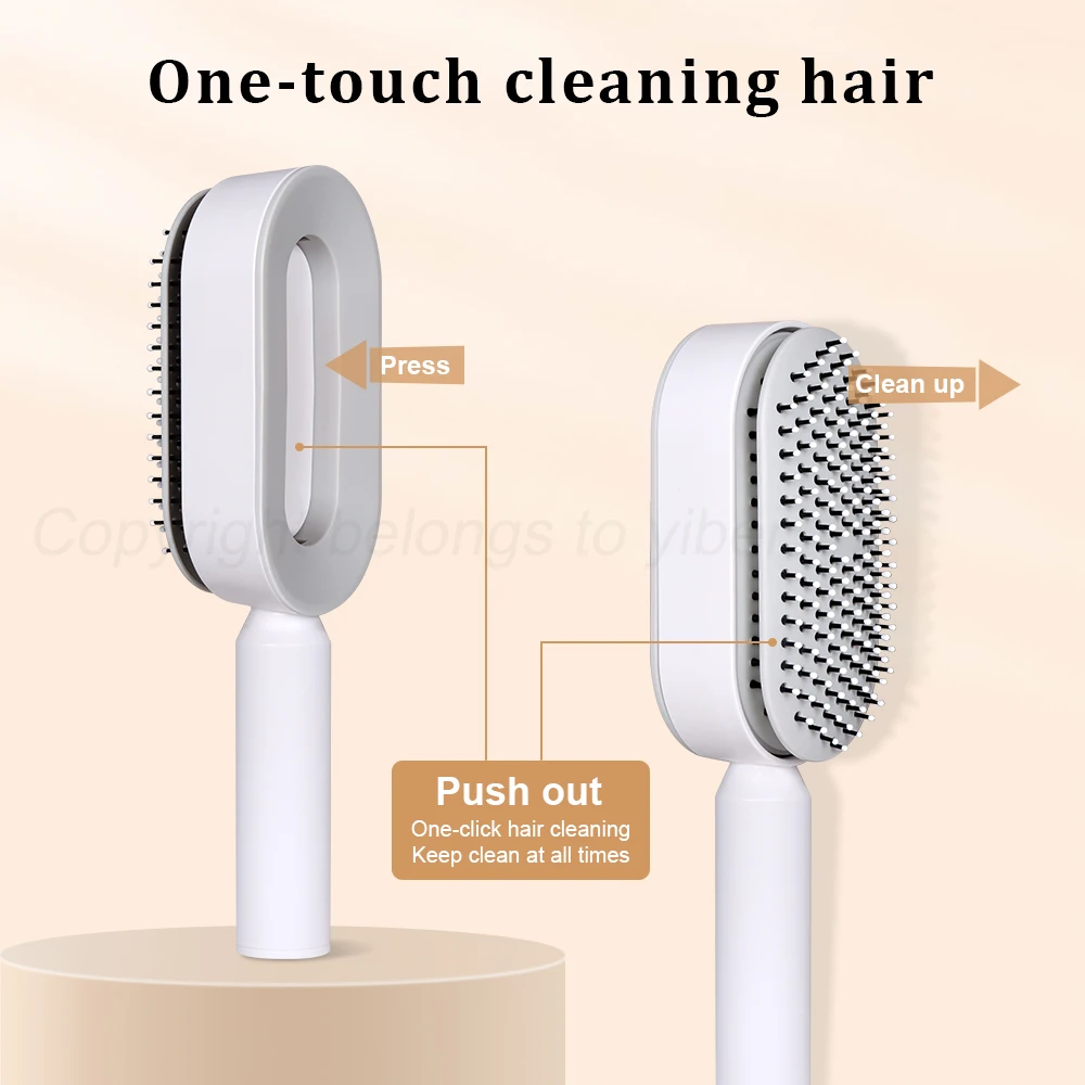 Peine de masaje con Airbag tipo prensa de una tecla, cepillo para el cabello desenredante h&uacute;medo y seco, duradero para el cabello largo de las mujeres, regalo para el cuidado del cabello en el hogar