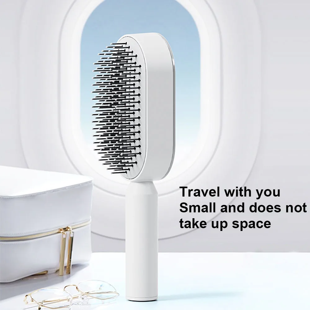 Peine de masaje con Airbag tipo prensa de una tecla, cepillo para el cabello desenredante h&uacute;medo y seco, duradero para el cabello largo de las mujeres, regalo para el cuidado del cabello en el hogar