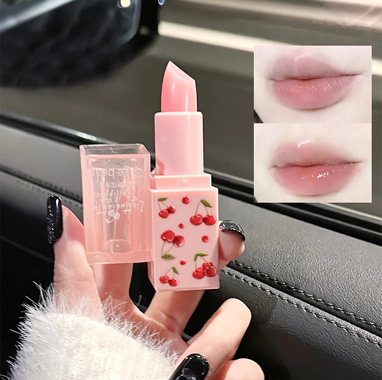 B&aacute;lsamo labial hidratante de cereza, juego de aceite para labios, oso Gege, labios suaves y calmantes, ligero, uso en invierno