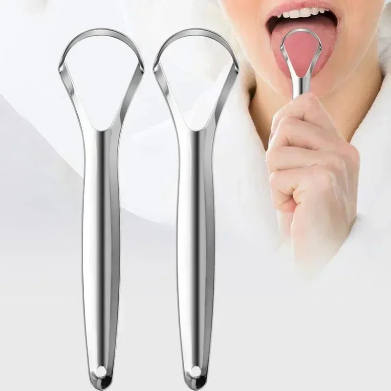 Raspador de lengua &uacute;til reutilizable de acero inoxidable, limpiador de aliento fresco, herramientas de cuidado de higiene bucal, 1/2/4 Uds.