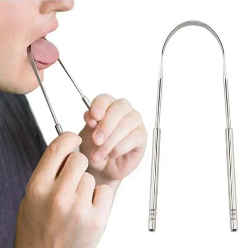 Raspador de lengua &uacute;til reutilizable de acero inoxidable, limpiador de aliento fresco, herramientas de cuidado de higiene bucal, 1/2/4 Uds.