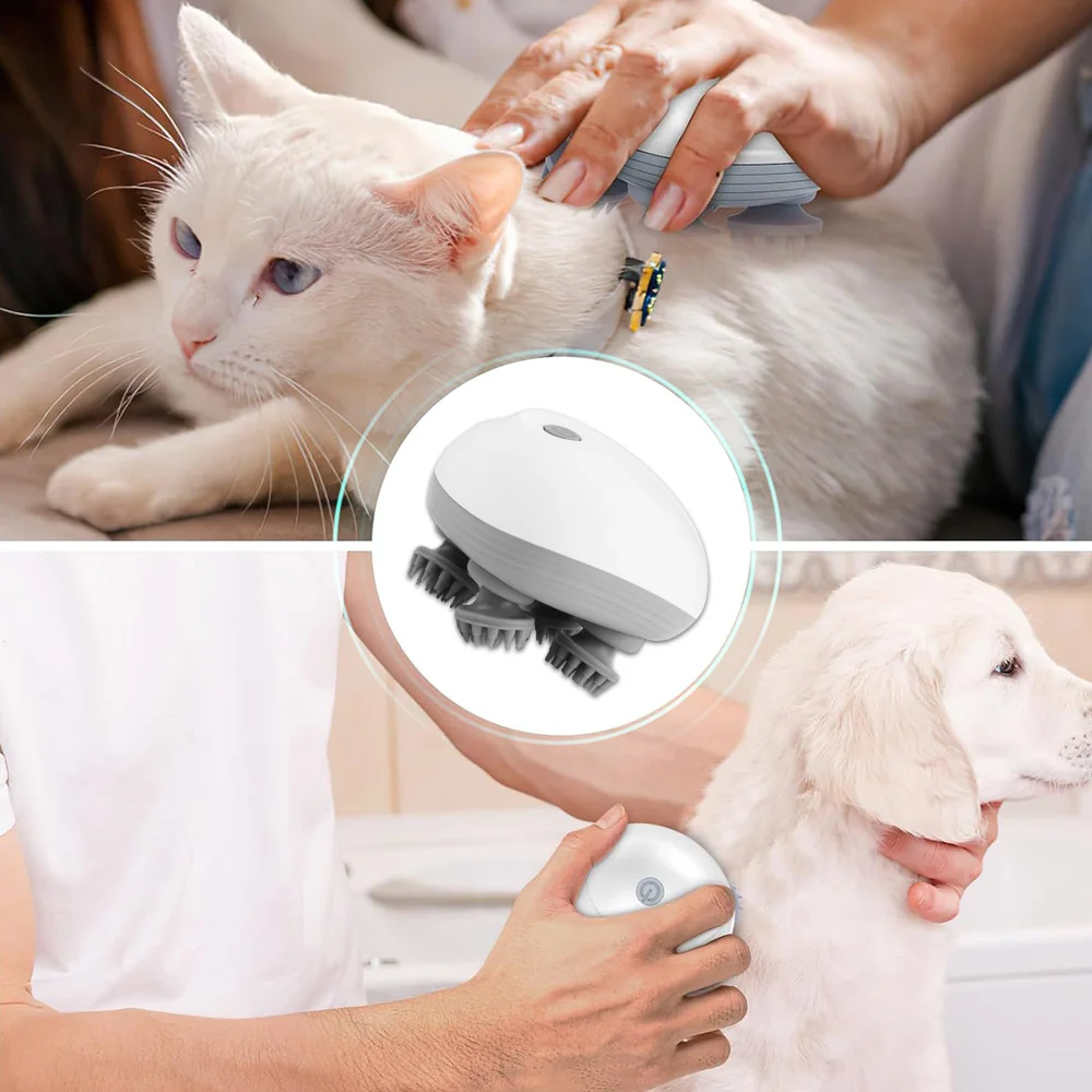Masajeador el&eacute;ctrico para el cuero cabelludo, rascador de cabeza para el crecimiento del cabello, cepillo para el cabello rascador de cabeza recargable, masajeador el&eacute;ctrico para gatos para mascotas