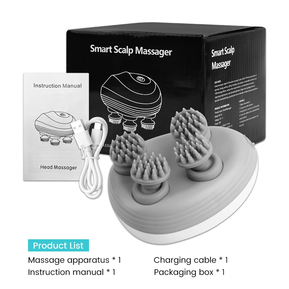 Masajeador el&eacute;ctrico para el cuero cabelludo, rascador de cabeza para el crecimiento del cabello, cepillo para el cabello rascador de cabeza recargable, masajeador el&eacute;ctrico para gatos para mascotas