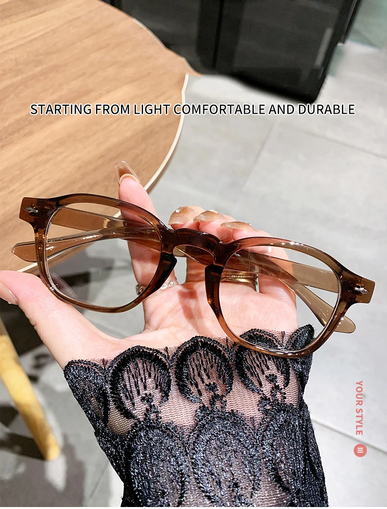 Gafas para miop&iacute;a literarias vers&aacute;tiles, montura redonda para u&ntilde;as de arroz Retro que cambian de Color, sensibles a la luz, antiluz azul, 6133