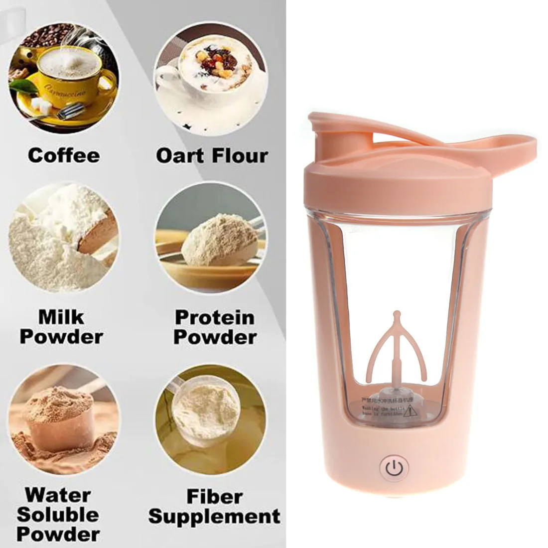 Taza de licuadora port&aacute;til de 450ml, botella agitadora de prote&iacute;na en polvo, taza deportiva para Fitness, agitadores de nutrici&oacute;n, taza mezcladora para ejercicio corporal