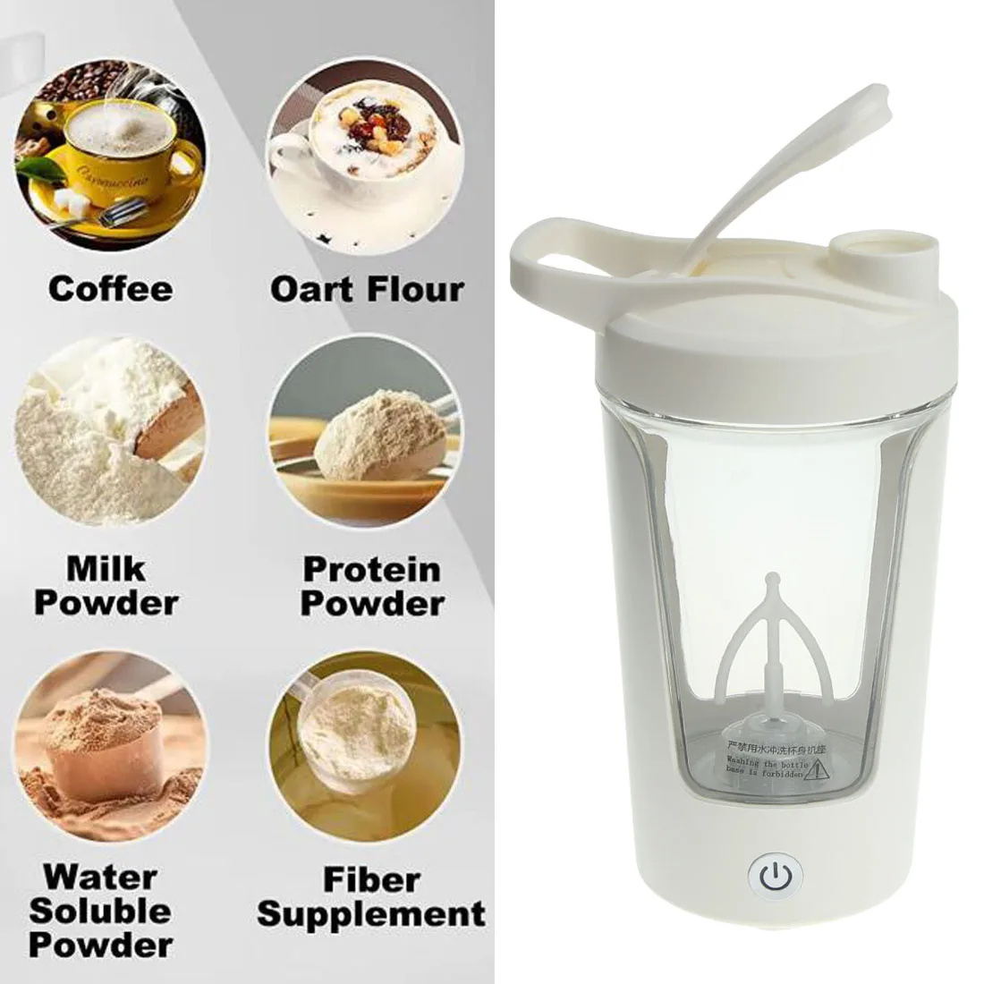 Taza de licuadora port&aacute;til de 450ml, botella agitadora de prote&iacute;na en polvo, taza deportiva para Fitness, agitadores de nutrici&oacute;n, taza mezcladora para ejercicio corporal