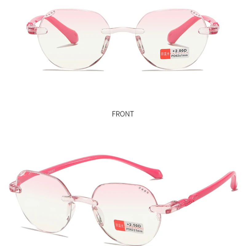 Gafas de lectura progresivas bifocales sin montura para hombres y mujeres, gafas antiluz azul cerca de lejos, gafas Vintage + 1,0 + 1,5 + 2,0 + 2,5 + 4,0