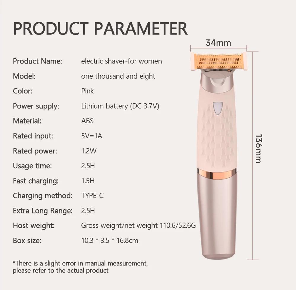 Depiladora El&eacute;ctrica Port&aacute;til para Mujer, Depilaci&oacute;n sin Dolor, M&aacute;quina de Depilaci&oacute;n Corporal USB, Depilaci&oacute;n de Partes &Iacute;ntimas, Axilas y Bikini