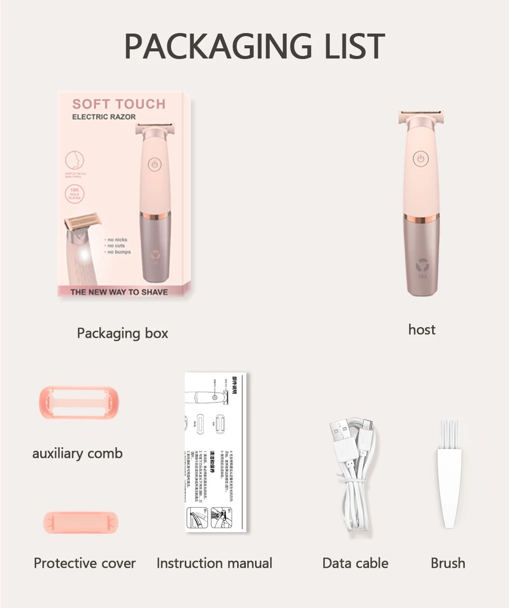 Depiladora El&eacute;ctrica Port&aacute;til para Mujer, Depilaci&oacute;n sin Dolor, M&aacute;quina de Depilaci&oacute;n Corporal USB, Depilaci&oacute;n de Partes &Iacute;ntimas, Axilas y Bikini