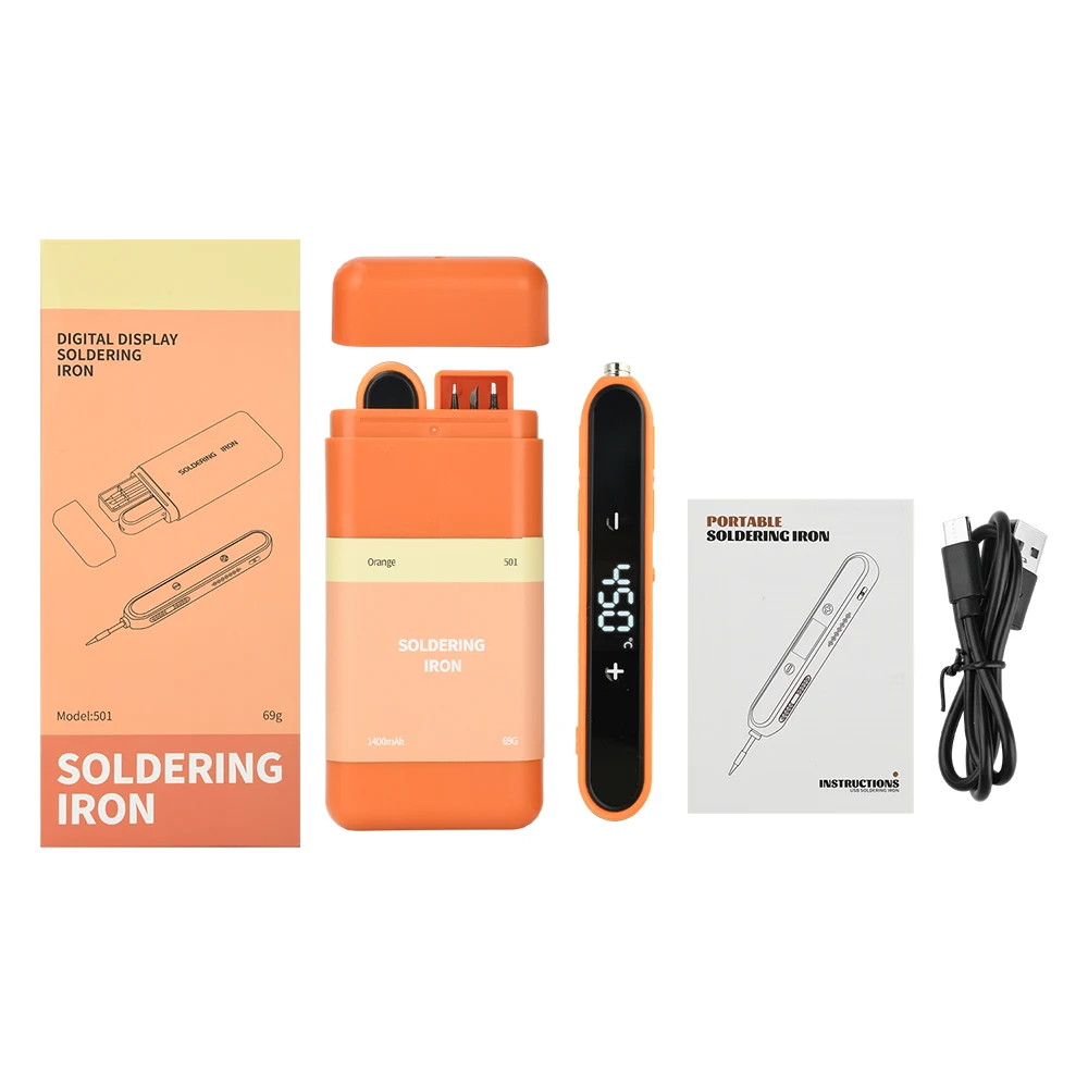 Kit de Soldador Eléctrico Digital Tipo-C de 8-15W, Temperatura Ajustable Inteligente, Calentamiento Rápido, Mini Soldadores, Herramienta de Reparación Kit de Soldador Eléctrico Digital Tipo-C de 8-15W, Temperatura Ajustable Inteligente, Calentamiento Rápido, Mini Soldadores, Herramienta de Reparación