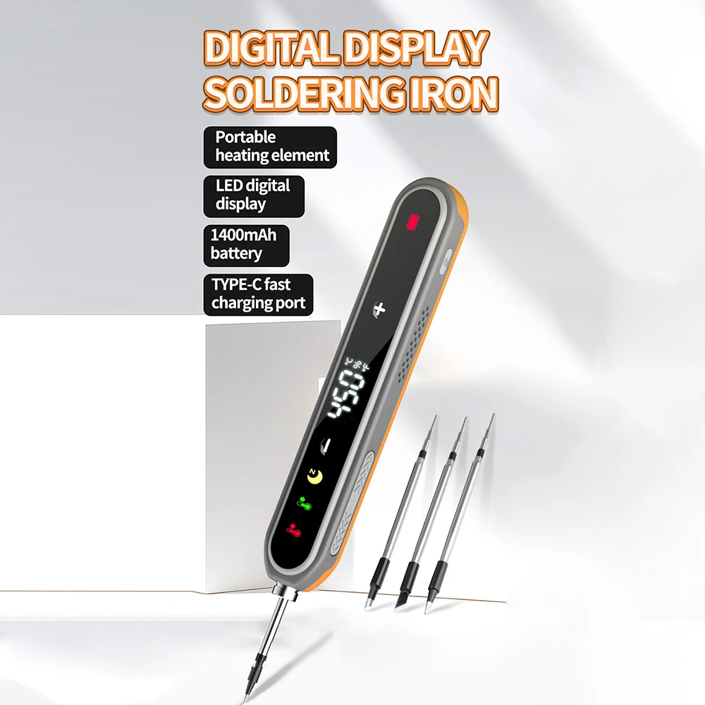 Kit de Soldador Eléctrico Digital Tipo-C de 8-15W, Temperatura Ajustable Inteligente, Calentamiento Rápido, Mini Soldadores, Herramienta de Reparación Kit de Soldador Eléctrico Digital Tipo-C de 8-15W, Temperatura Ajustable Inteligente, Calentamiento Rápido, Mini Soldadores, Herramienta de Reparación