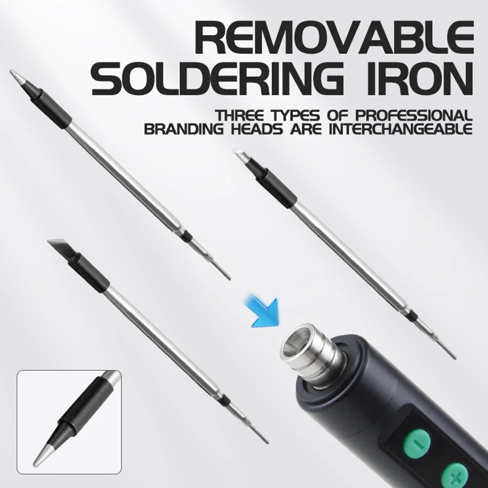 Kit de Soldador Eléctrico Digital Tipo-C de 8-15W, Temperatura Ajustable Inteligente, Calentamiento Rápido, Mini Soldadores, Herramienta de Reparación Kit de Soldador Eléctrico Digital Tipo-C de 8-15W, Temperatura Ajustable Inteligente, Calentamiento Rápido, Mini Soldadores, Herramienta de Reparación