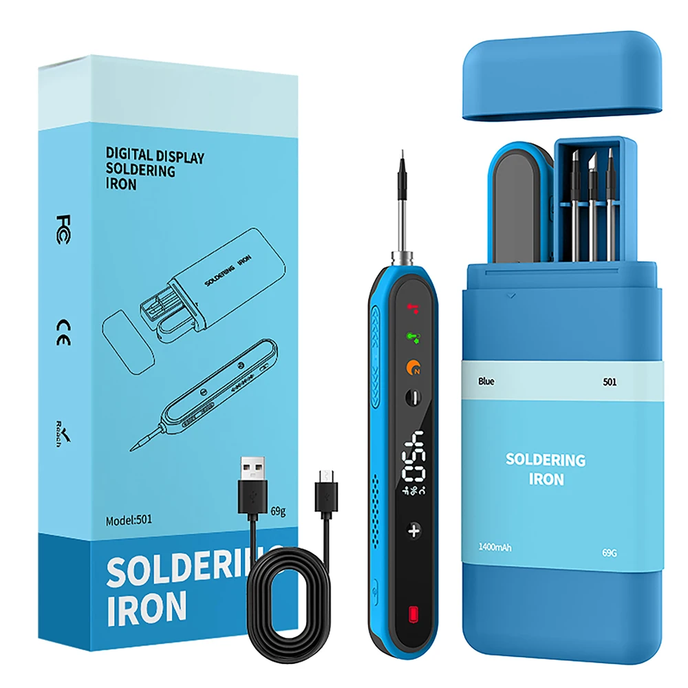 Kit de Soldador Eléctrico Digital Tipo-C de 8-15W, Temperatura Ajustable Inteligente, Calentamiento Rápido, Mini Soldadores, Herramienta de Reparación Kit de Soldador Eléctrico Digital Tipo-C de 8-15W, Temperatura Ajustable Inteligente, Calentamiento Rápido, Mini Soldadores, Herramienta de Reparación