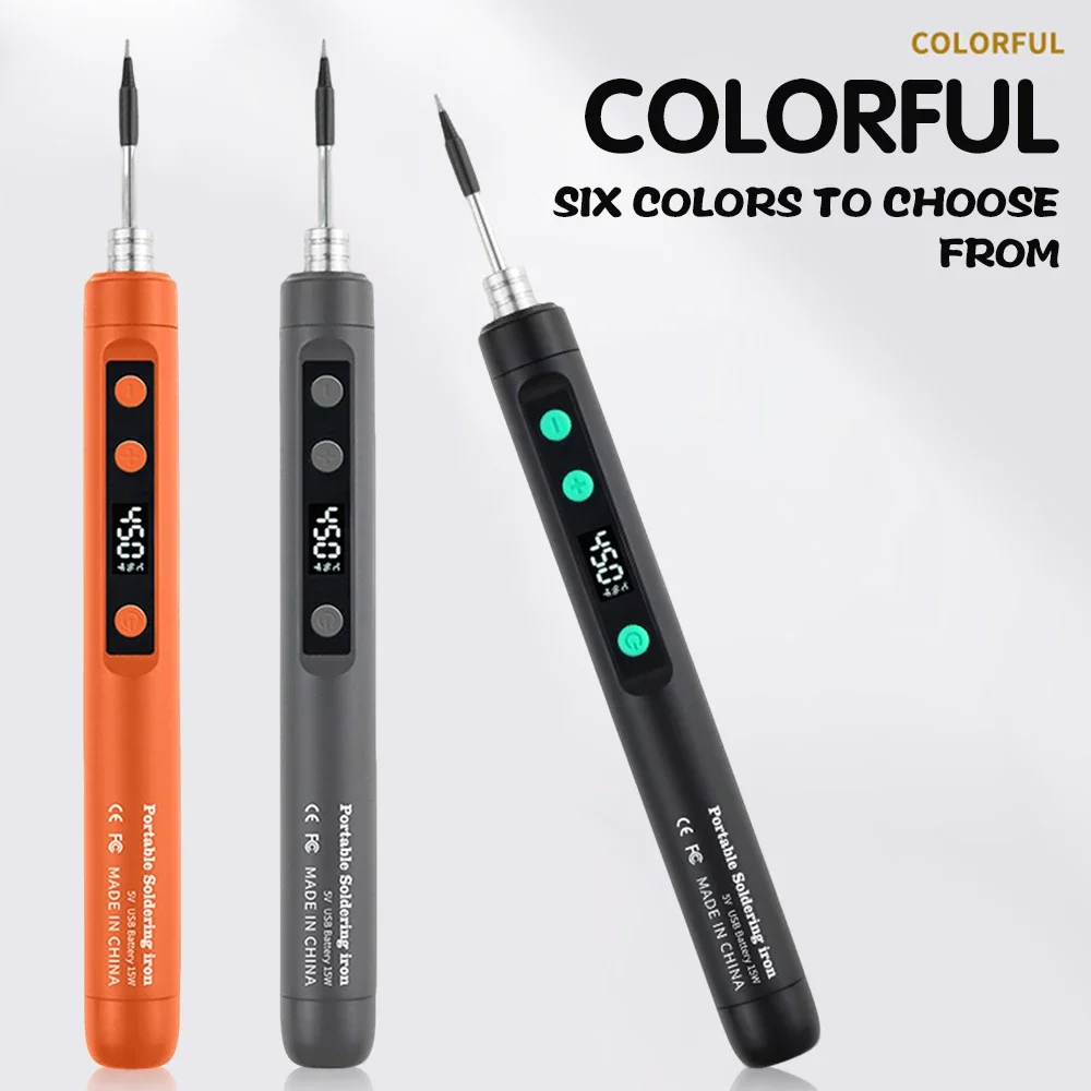 Kit de Soldador Eléctrico Digital Tipo-C de 8-15W, Temperatura Ajustable Inteligente, Calentamiento Rápido, Mini Soldadores, Herramienta de Reparación Kit de Soldador Eléctrico Digital Tipo-C de 8-15W, Temperatura Ajustable Inteligente, Calentamiento Rápido, Mini Soldadores, Herramienta de Reparación