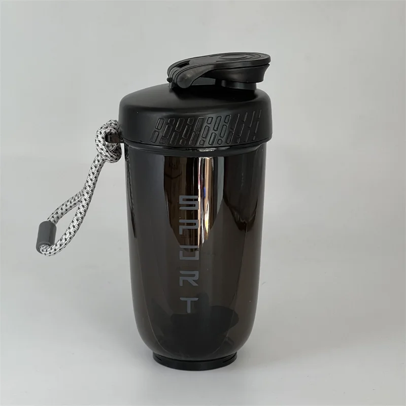 Botella coctelera de 600ML con bola de pl&aacute;stico, batidos de prote&iacute;nas de pl&aacute;stico sin BPA, a prueba de fugas para entrenamiento en polvo, gimnasio, botella de agua deportiva