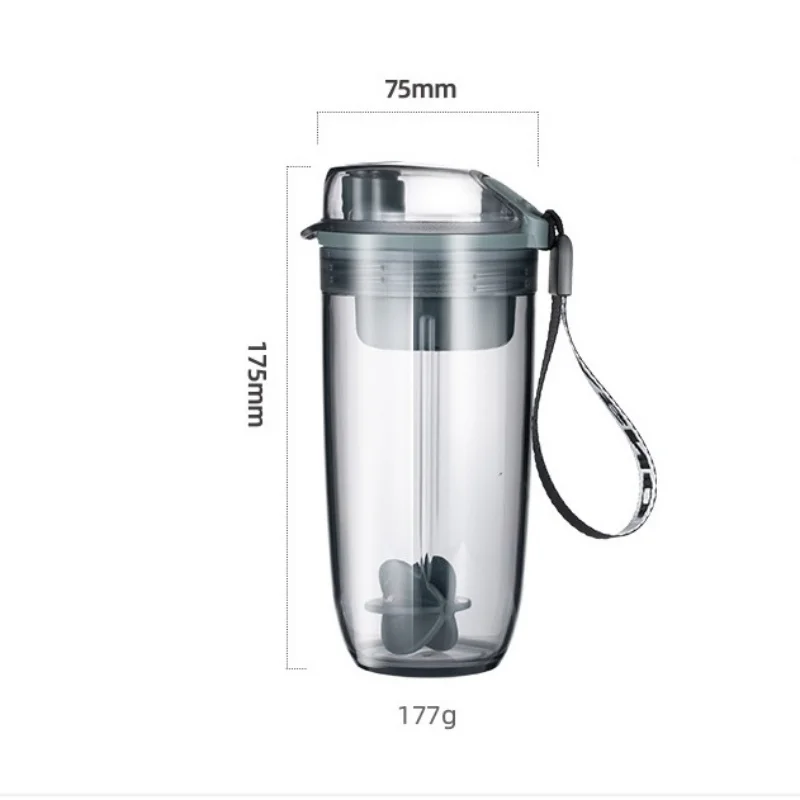 Botella agitadora de 400ML con bola, batidos de prote&iacute;nas de pl&aacute;stico sin BPA, a prueba de fugas, para entrenamiento en polvo, gimnasio y Deporte
