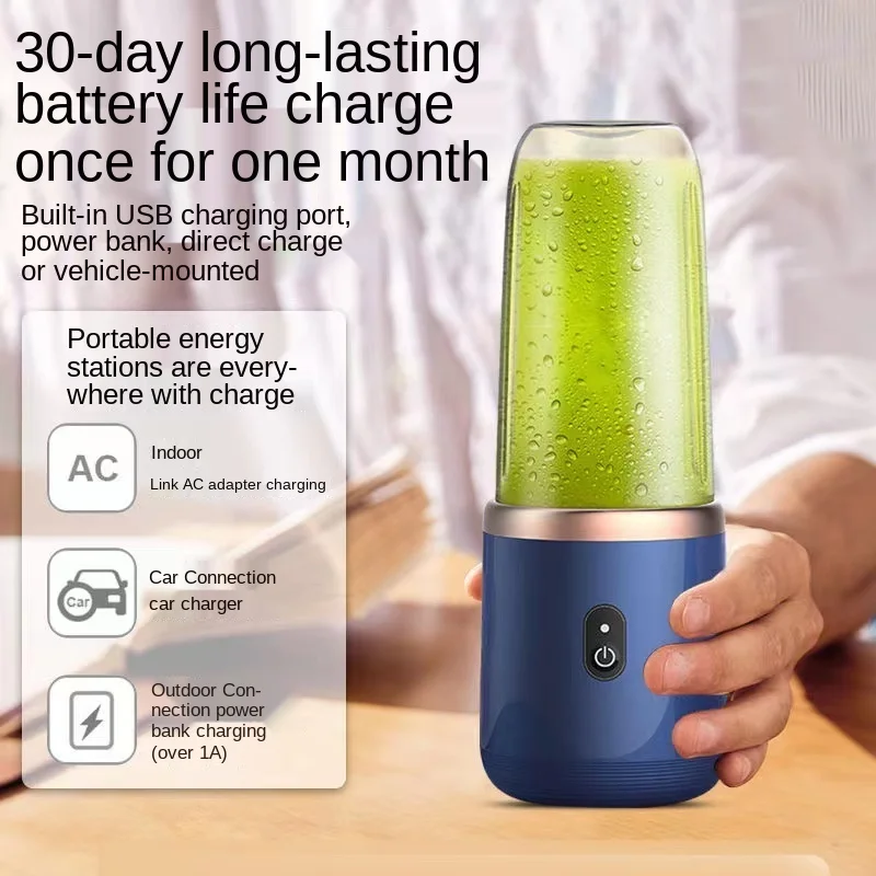 Batidoras de zumo de fruta port&aacute;tiles, Mini botella el&eacute;ctrica Personal de verano, USB para el hogar, m&aacute;quina exprimidora de 6 hojas para cocina