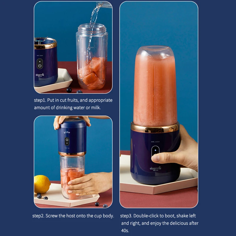 Batidoras de zumo de fruta port&aacute;tiles, Mini botella el&eacute;ctrica Personal de verano, USB para el hogar, m&aacute;quina exprimidora de 6 hojas para cocina