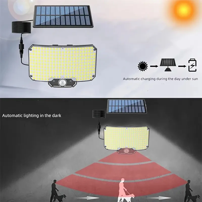 Luz Solar de Alta Potencia con Sensor de 234 LED, 3 Modos de Funcionamiento, IP65 Impermeable, para Jardín, Patio, Valla, Decoración de Pared Luz Solar de Alta Potencia con Sensor de 234 LED, 3 Modos de Funcionamiento, IP65 Impermeable, para Jardín, Patio, Valla, Decoración de Pared