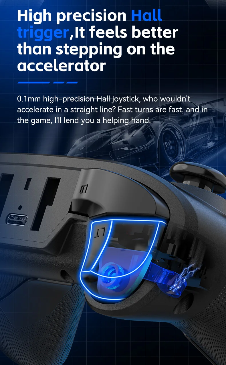 Controlador de juegos m&oacute;vil inal&aacute;mbrico G6 con gatillo y joystick Hall, compatible con Switch/PC/Android/iOS