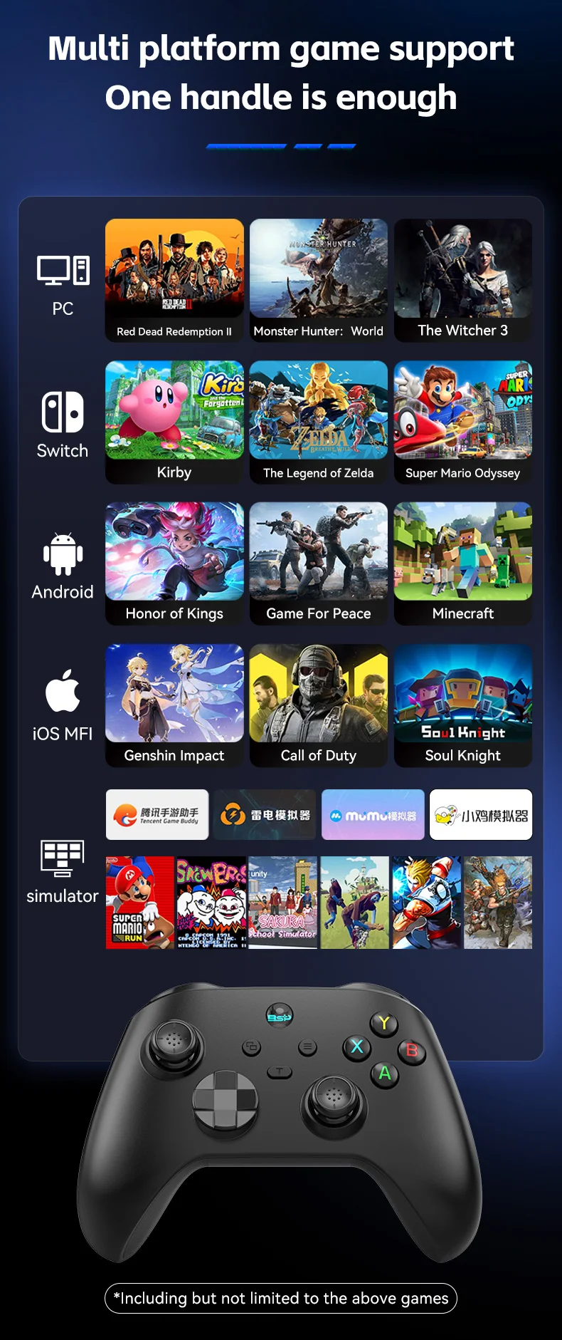 Controlador de juegos m&oacute;vil inal&aacute;mbrico G6 con gatillo y joystick Hall, compatible con Switch/PC/Android/iOS