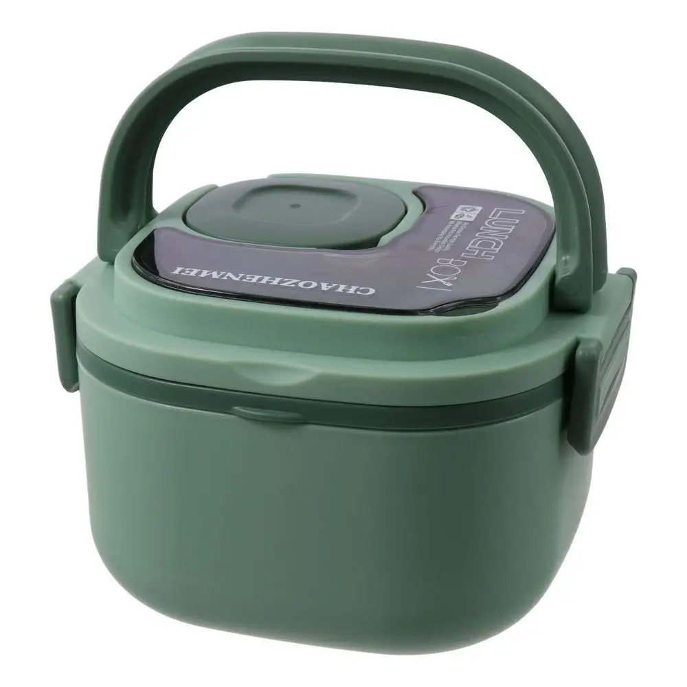Fiambrera aislada de plástico/acero inoxidable, Bento Box con cubiertos, salida de campamento, azul/verde/rosa/blanco, 15*15*9,6 CM Fiambrera aislada de plástico/acero inoxidable, Bento Box con cubiertos, salida de campamento, azul/verde/rosa/blanco, 15*15*9,6 CM