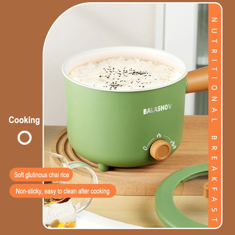 Olla el&eacute;ctrica, aparato de cocina de doble capa para el hogar, olla caliente, calentador de sopa, cocina multifunci&oacute;n, Mini sart&eacute;n antiadherente