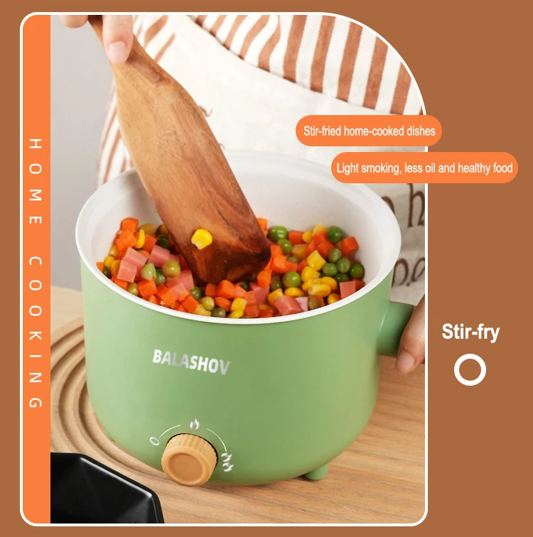 Olla el&eacute;ctrica, aparato de cocina de doble capa para el hogar, olla caliente, calentador de sopa, cocina multifunci&oacute;n, Mini sart&eacute;n antiadherente