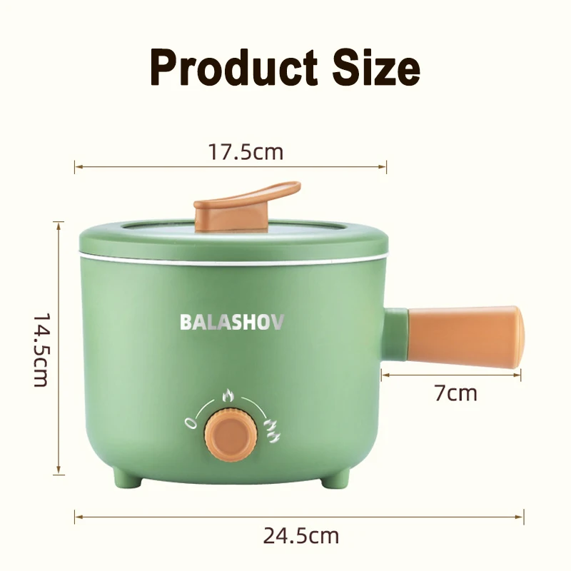 Olla el&eacute;ctrica, aparato de cocina de doble capa para el hogar, olla caliente, calentador de sopa, cocina multifunci&oacute;n, Mini sart&eacute;n antiadherente