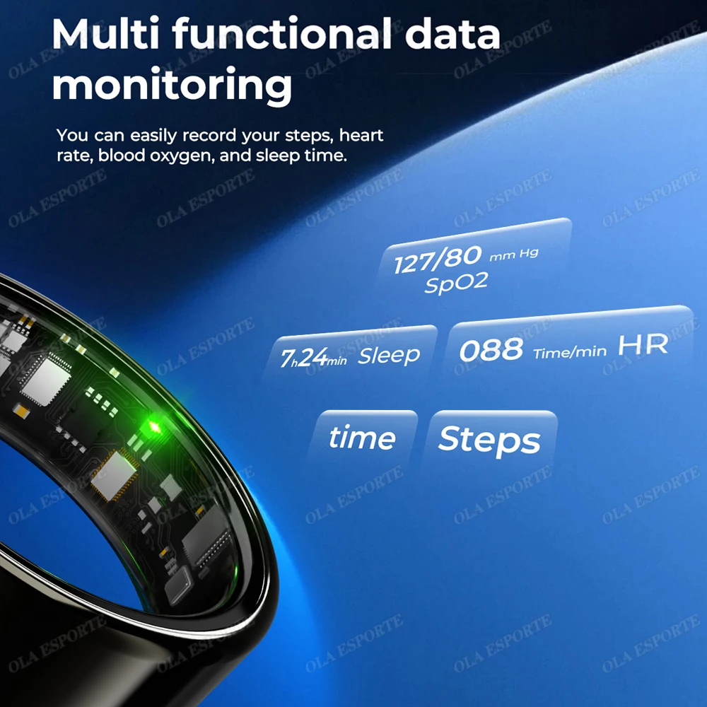 Para anillo inteligente hombres mujeres Monitor Bluetooth ritmo cardíaco en sangre Monitor de oxígeno en sangre Smartring MultiSport 5ATM impermeable 2025 Para anillo inteligente hombres mujeres Monitor Bluetooth ritmo cardíaco en sangre Monitor de oxígeno en sangre Smartring MultiSport 5ATM impermeable 2025