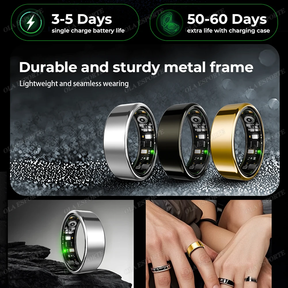 Para anillo inteligente hombres mujeres Monitor Bluetooth ritmo cardíaco en sangre Monitor de oxígeno en sangre Smartring MultiSport 5ATM impermeable 2025 Para anillo inteligente hombres mujeres Monitor Bluetooth ritmo cardíaco en sangre Monitor de oxígeno en sangre Smartring MultiSport 5ATM impermeable 2025