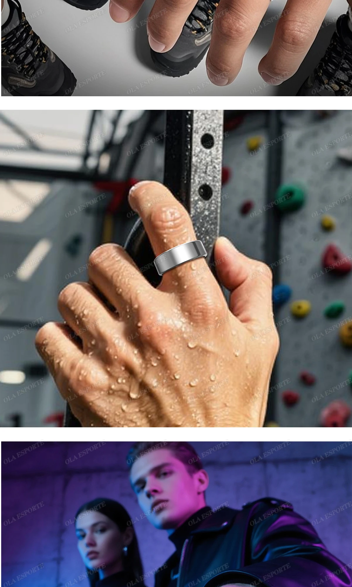 Para anillo inteligente hombres mujeres Monitor Bluetooth ritmo card&iacute;aco en sangre Monitor de ox&iacute;geno en sangre Smartring MultiSport 5ATM impermeable 2025